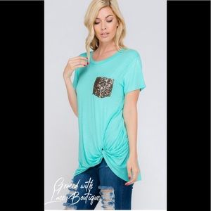 Sequin pocket top